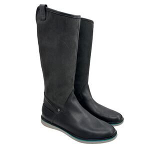 Cushe Manuka Lite Tall Riding Boot 8 Womens Black Suede Leather Waterproof Zip